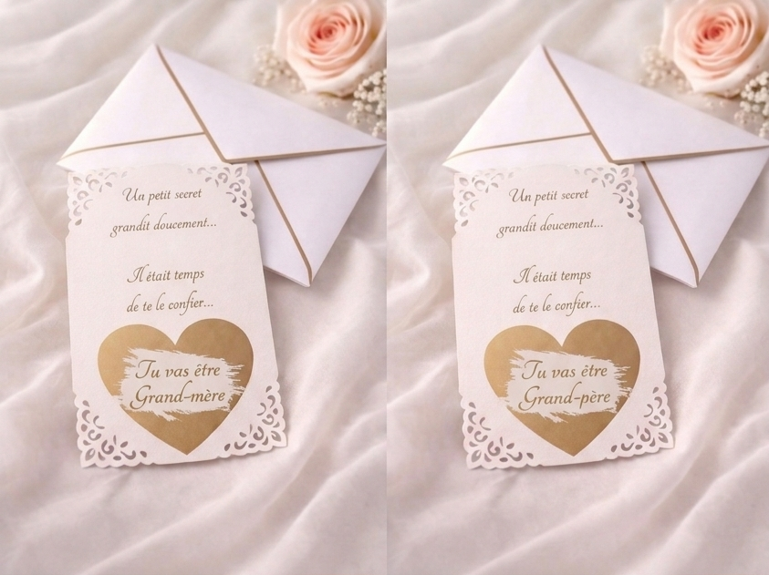 Carte "Petit secret" au coeur à gratter