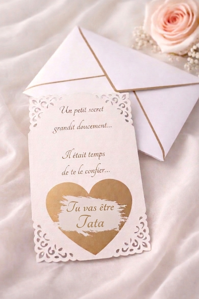 Carte "Petit secret" au coeur à gratter